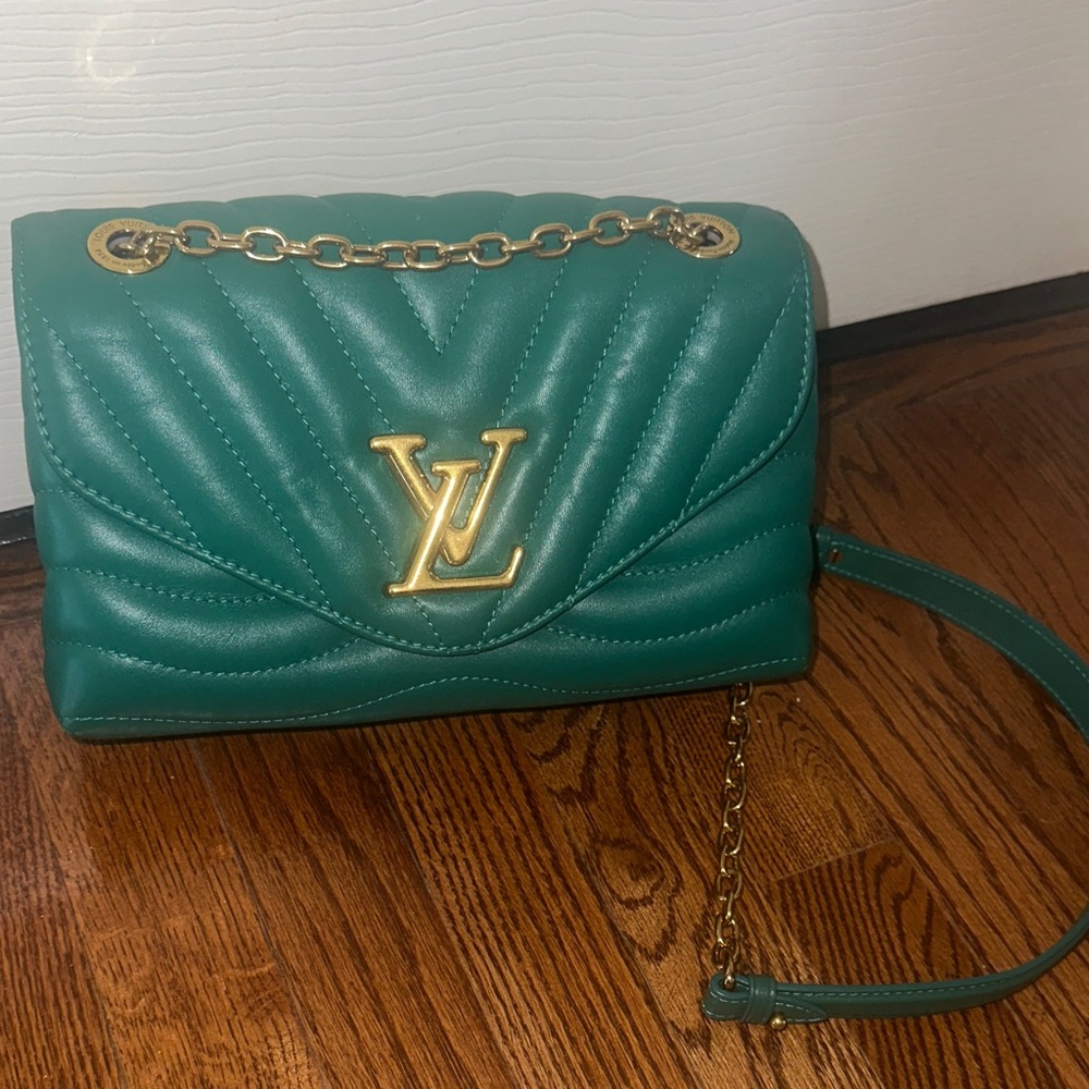 Louis Vuitton Teal Quilted Crossbody with Gold Chain
